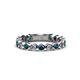1 - Ashlyn 2.30 mm Blue Diamond and Lab Grown Diamond 3/4 Eternity Band 