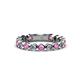 1 - Ashlyn 2.30 mm Pink Sapphire and Lab Grown Diamond 3/4 Eternity Band 