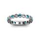 2 - Ashlyn 2.30 mm London Blue Topaz and Lab Grown Diamond 3/4 Eternity Band 
