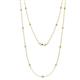 1 - Lien (13 Stn/2.3mm) Peridot and Lab Grown Diamond on Cable Necklace 