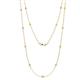 1 - Lien (13 Stn/2.3mm) Yellow Sapphire and Lab Grown Diamond on Cable Necklace 