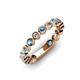3 - Ashlyn 2.30 mm Blue Topaz and Lab Grown Diamond 3/4 Eternity Band 