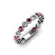 3 - Ashlyn 2.30 mm Ruby and Lab Grown Diamond 3/4 Eternity Band 