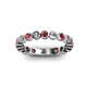 2 - Ashlyn 2.30 mm Red Garnet and Diamond 3/4 Eternity Band 