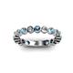 2 - Ashlyn 2.30 mm Blue Topaz and Diamond 3/4 Eternity Band 