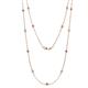 1 - Lien (13 Stn/2.6mm) Pink Sapphire and Lab Grown Diamond on Cable Necklace 