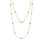 1 - Lien (13 Stn/2.6mm) Green Garnet and Lab Grown Diamond on Cable Necklace 