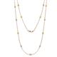 1 - Lien (13 Stn/2.6mm) Yellow Sapphire and Lab Grown Diamond on Cable Necklace 