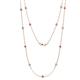 1 - Lien (13 Stn/3mm) Pink Sapphire and Lab Grown Diamond on Cable Necklace 