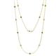 1 - Lien (13 Stn/3mm) Green Garnet and Lab Grown Diamond on Cable Necklace 