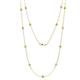 1 - Lien (13 Stn/3mm) Peridot and Lab Grown Diamond on Cable Necklace 