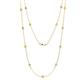 1 - Lien (13 Stn/3mm) Yellow Sapphire and Lab Grown Diamond on Cable Necklace 