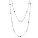 1 - Lien (13 Stn/3mm) London Blue Topaz and Lab Grown Diamond on Cable Necklace 