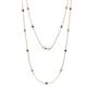 1 - Lien (13 Stn/3mm) Blue Diamond and Lab Grown Diamond on Cable Necklace 