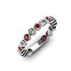 3 - Ashlyn 2.30 mm Red Garnet and Diamond 3/4 Eternity Band 