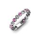 3 - Ashlyn 2.30 mm Pink Sapphire and Diamond 3/4 Eternity Band 