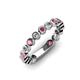 3 - Ashlyn 2.30 mm Rhodolite Garnet and Diamond 3/4 Eternity Band 