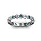 2 - Ashlyn 2.30 mm London Blue Topaz and Diamond 3/4 Eternity Band 