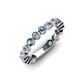 3 - Ashlyn 2.30 mm Blue Topaz and Diamond 3/4 Eternity Band 