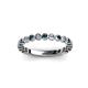 2 - Ashlyn 1.80 mm Blue and White Diamond 3/4 Eternity Band 