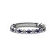 1 - Ashlyn 1.80 mm Blue Sapphire and Lab Grown Diamond 3/4 Eternity Band 