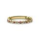 1 - Ashlyn 1.80 mm Rhodolite Garnet and Lab Grown Diamond 3/4 Eternity Band 