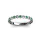 2 - Ashlyn 1.80 mm Emerald and Lab Grown Diamond 3/4 Eternity Band 