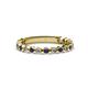 1 - Ashlyn 1.80 mm Blue Sapphire and Lab Grown Diamond 3/4 Eternity Band 