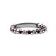 1 - Ashlyn 1.80 mm Red Garnet and Lab Grown Diamond 3/4 Eternity Band 
