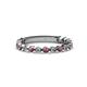 1 - Ashlyn 1.80 mm Rhodolite Garnet and Lab Grown Diamond 3/4 Eternity Band 