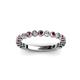 2 - Ashlyn 1.80 mm Rhodolite Garnet and Lab Grown Diamond 3/4 Eternity Band 