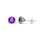 1 - Pema 5mm (0.80 ctw) Amethyst Martini Solitaire Stud Earrings 