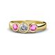1 - Naava Pink Sapphire and Lab Grown Diamond Three Stone Engagement Ring 
