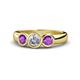 1 - Naava Amethyst and Lab Grown Diamond Three Stone Engagement Ring 