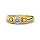 1 - Naava Citrine and Lab Grown Diamond Three Stone Engagement Ring 