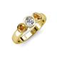 3 - Naava Citrine and Lab Grown Diamond Three Stone Engagement Ring 