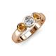 3 - Naava Citrine and Lab Grown Diamond Three Stone Engagement Ring 