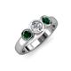 3 - Naava Emerald and Lab Grown Diamond Three Stone Engagement Ring 
