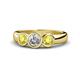 1 - Naava Yellow Diamond and White Lab Grown Diamond Three Stone Engagement Ring 