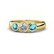 1 - Naava London Blue Topaz and Lab Grown Diamond Three Stone Engagement Ring 
