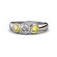 1 - Naava Yellow Sapphire and Lab Grown Diamond Three Stone Engagement Ring 