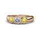 1 - Naava Yellow Sapphire and Lab Grown Diamond Three Stone Engagement Ring 