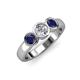 3 - Naava Blue Sapphire and Lab Grown Diamond Three Stone Engagement Ring 