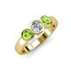 3 - Naava Peridot and Lab Grown Diamond Three Stone Engagement Ring 