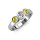 3 - Naava Yellow Sapphire and Lab Grown Diamond Three Stone Engagement Ring 