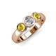 3 - Naava Yellow Sapphire and Lab Grown Diamond Three Stone Engagement Ring 
