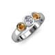 3 - Naava Citrine and Lab Grown Diamond Three Stone Engagement Ring 