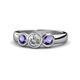 1 - Naava Iolite and Lab Grown Diamond Three Stone Engagement Ring 