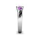 6 - Naava Amethyst and Lab Grown Diamond Three Stone Engagement Ring 