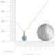 4 - Azaria Blue Topaz and Diamond Halo Pendant 